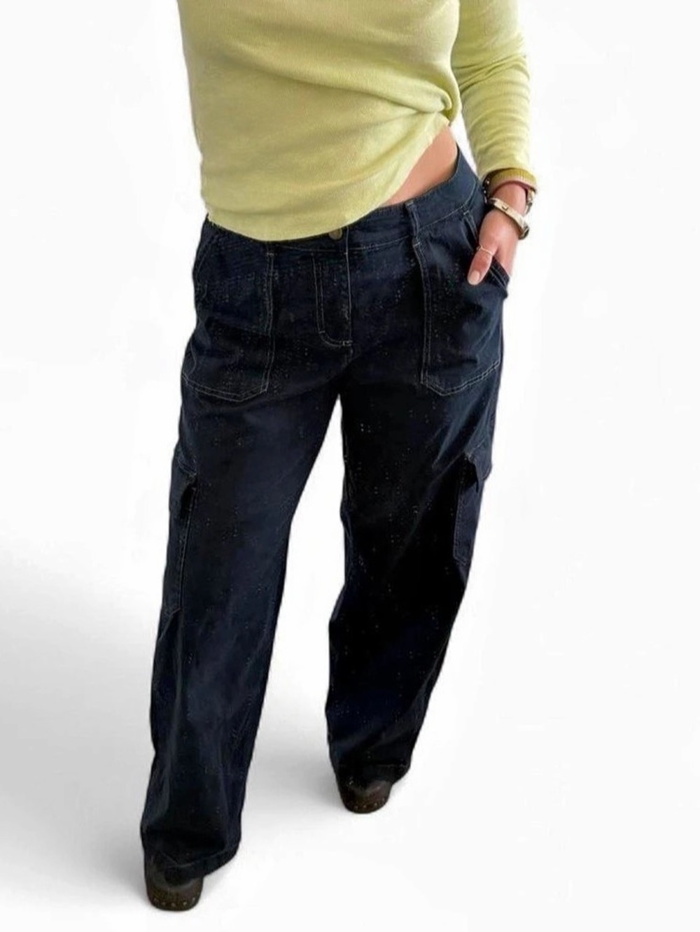 Wild Fable Wide Leg Cargo Pants in Navy Blue